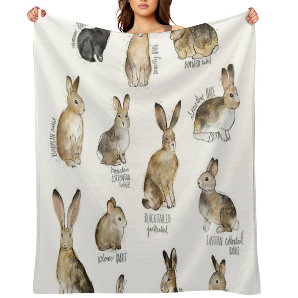 Rabbits & Hares Throw Blanket