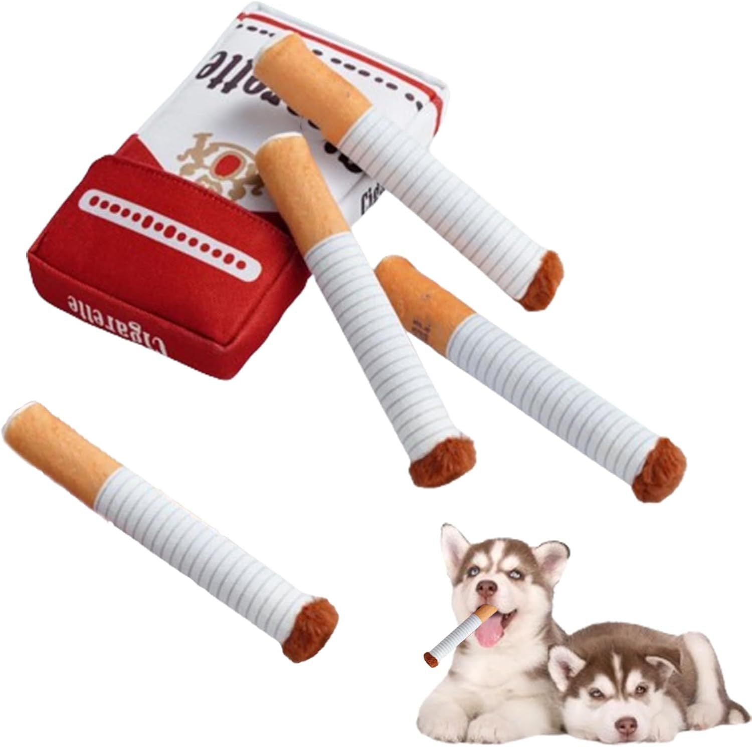 Dog cigarettes with box, sound making toys, pet toys, bite resistant and grinding plush toys, cat supplies