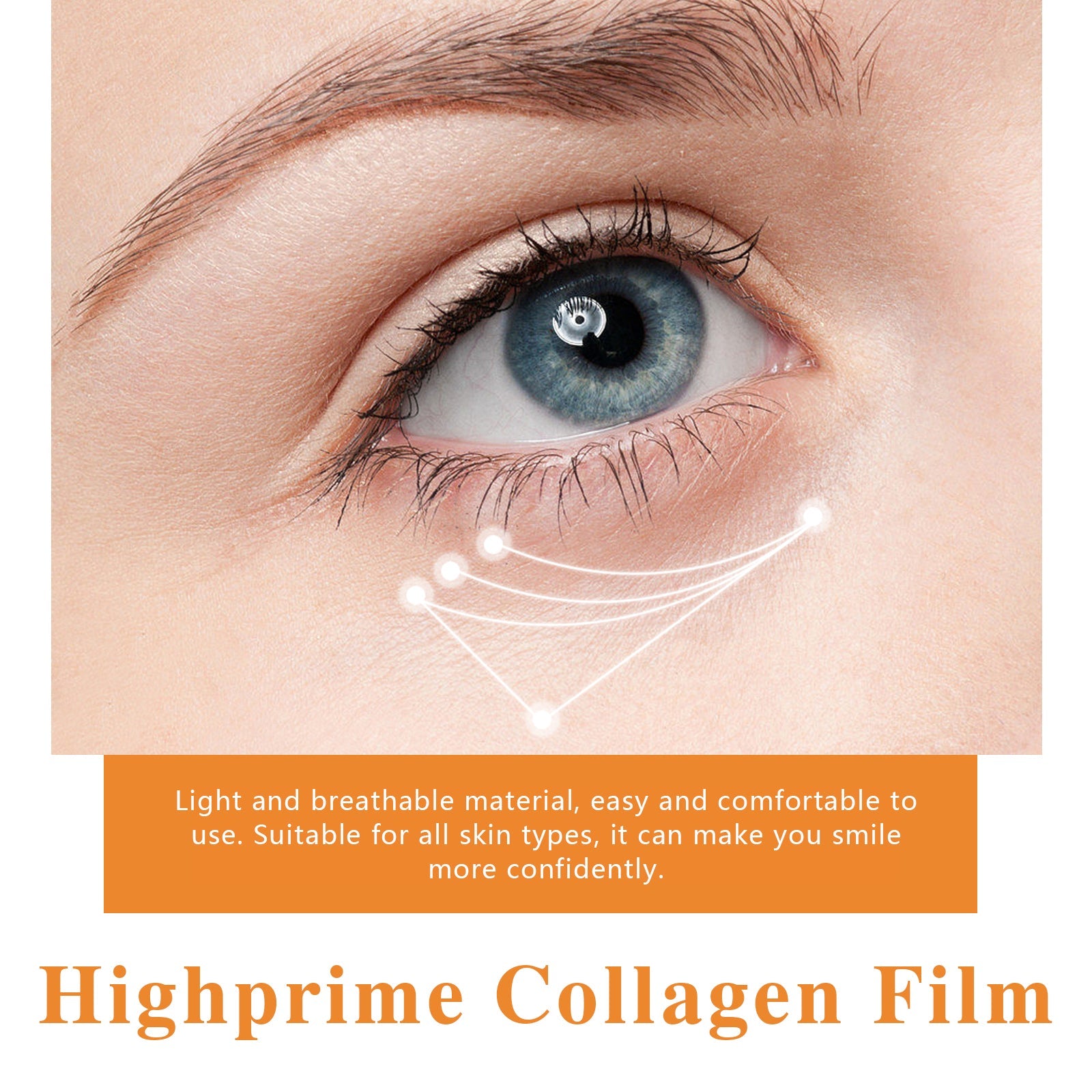 Highprime Collagen Film, Desalination Eye Fine Lines Crow's Feet Deep Black Rim Of The Eye Moist Firming Skin