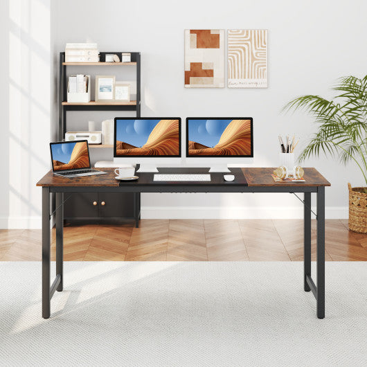 63 Inch Modern Splice Computer Desk with Heavy Duty Steel Frame