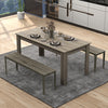 63 Inch Rectangular Modern Dining Kitchen Table-Light Gray