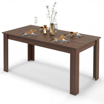 63 Inch Rectangular Modern Dining Kitchen Table-Walnut