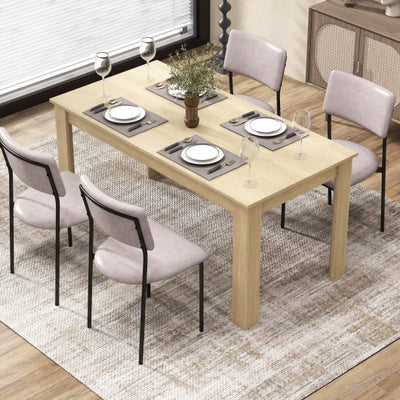 63 Inch Rectangular Modern Dining Kitchen Table-Oak