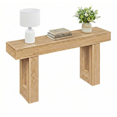 63 Inches Long Console Table Farmhouse Entryway Table with Storage-Natural