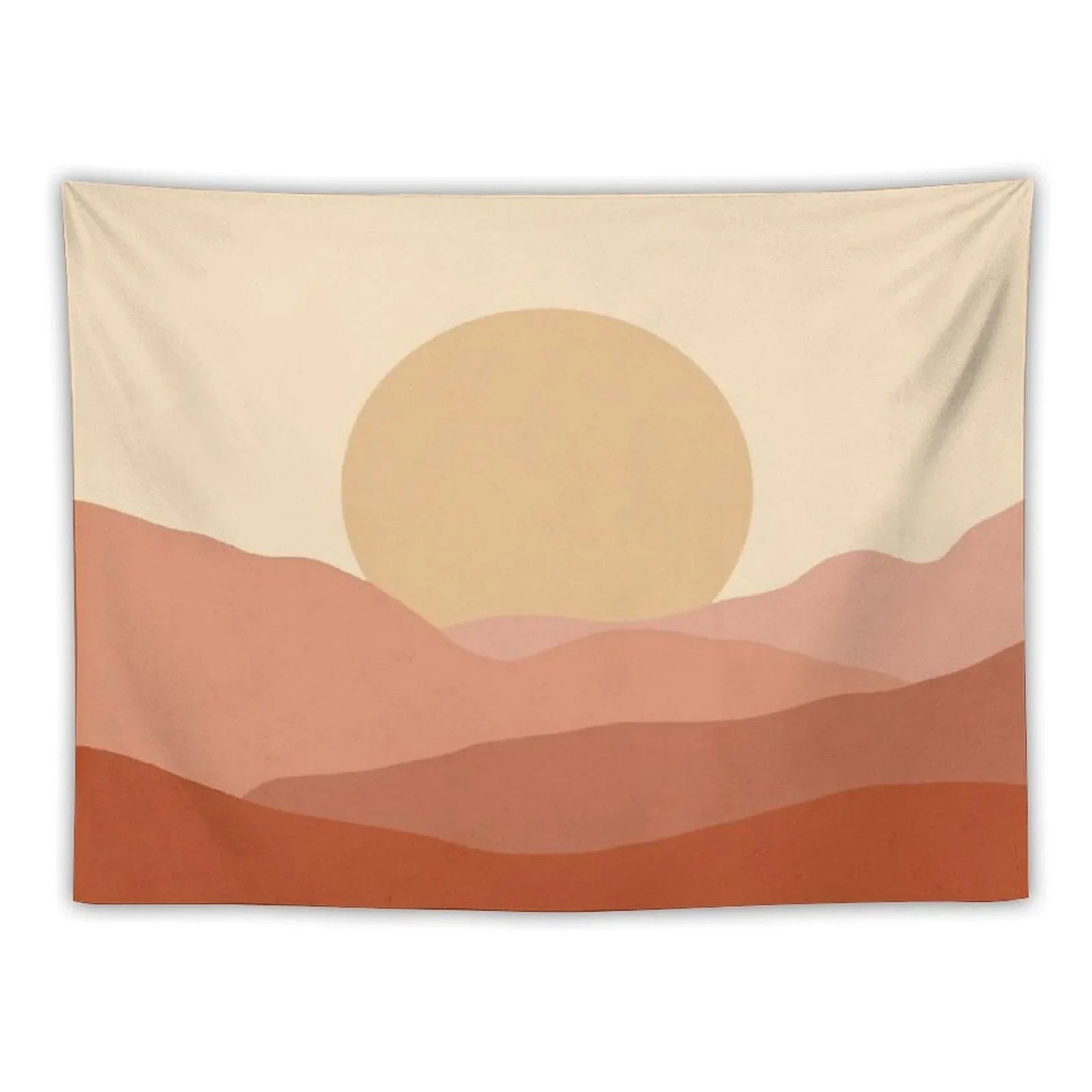 Minimalist Landscape Earth Tones Design  Muted Tones Tapestry