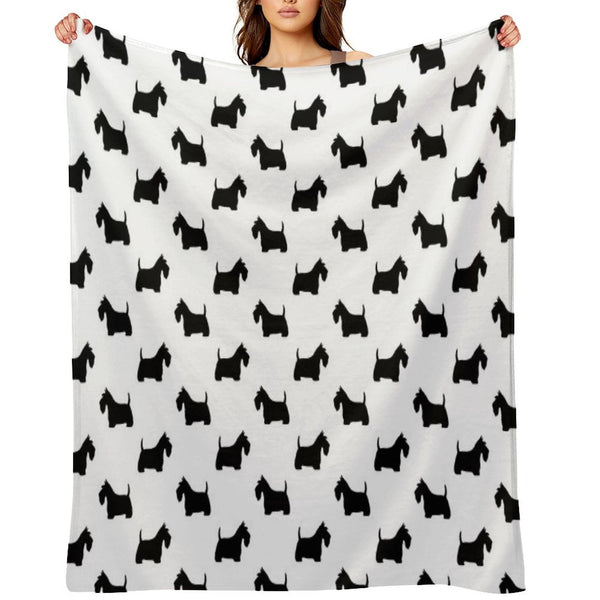 Scottish Terrier Silhouette(s) Black Scottie Dog Premium Throw Blanket