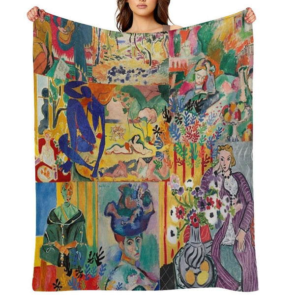 Matisse Collage Multi-functional Throw Blanket