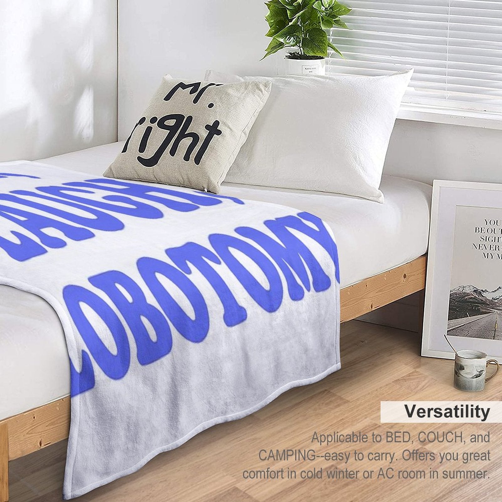 Live, Laugh, Lobotomy- Blue Easy Care Throw Blanket