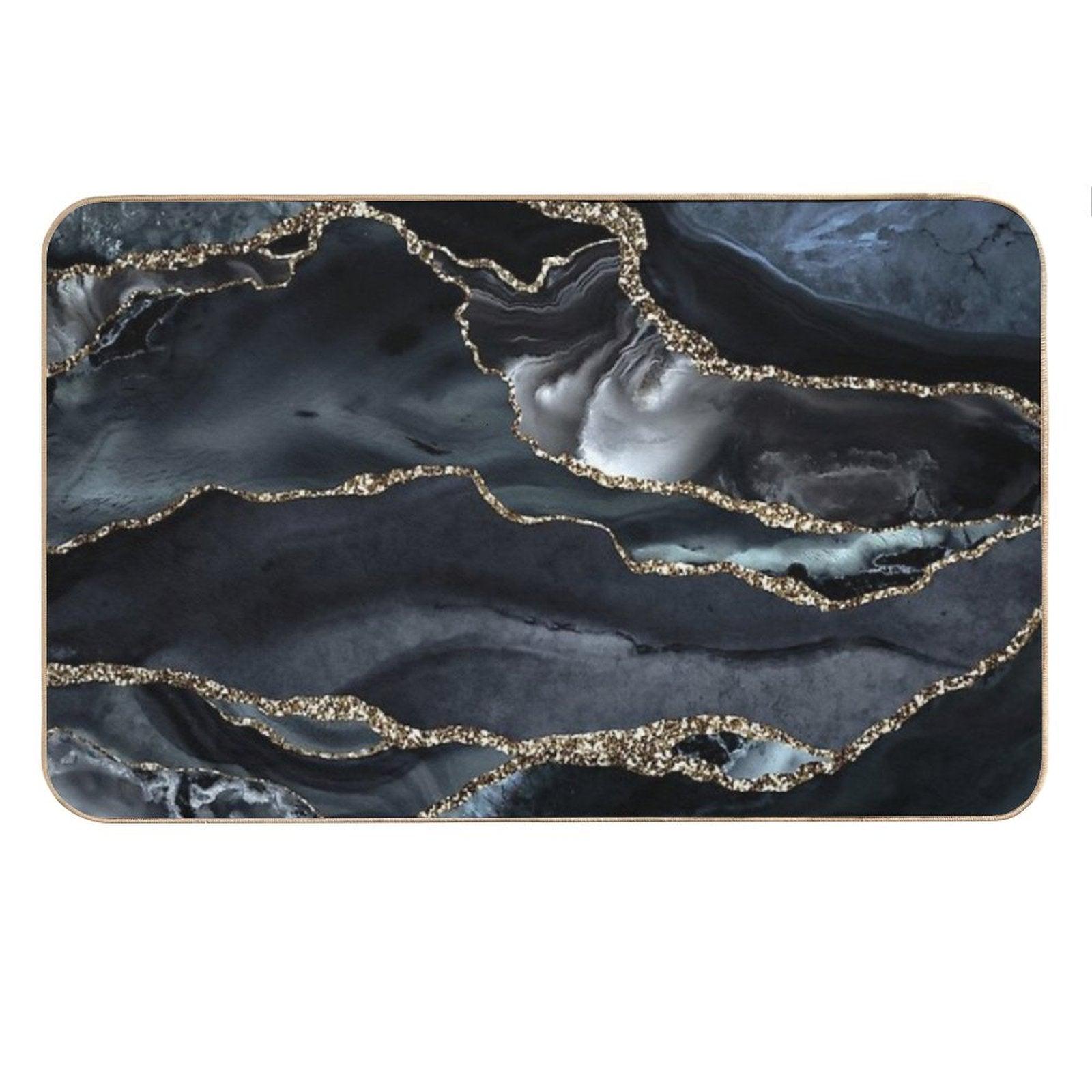Night Masculine Marble Landscapes Bath Mat