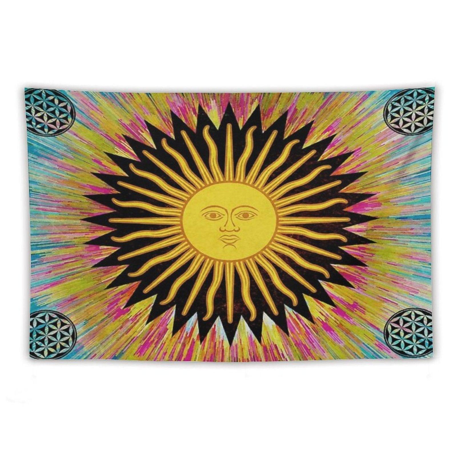 Psychedelic Sun Star  Bohemian Zen Hippie Festival Tapestry