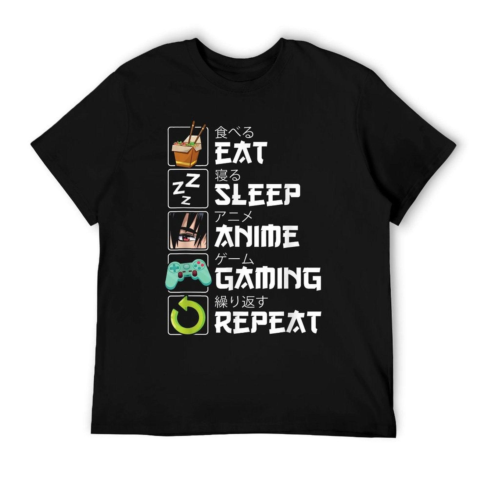 Eat Sleep Anime Gaming Repeat Kawaii Otaku Anime Manga T-Shirt