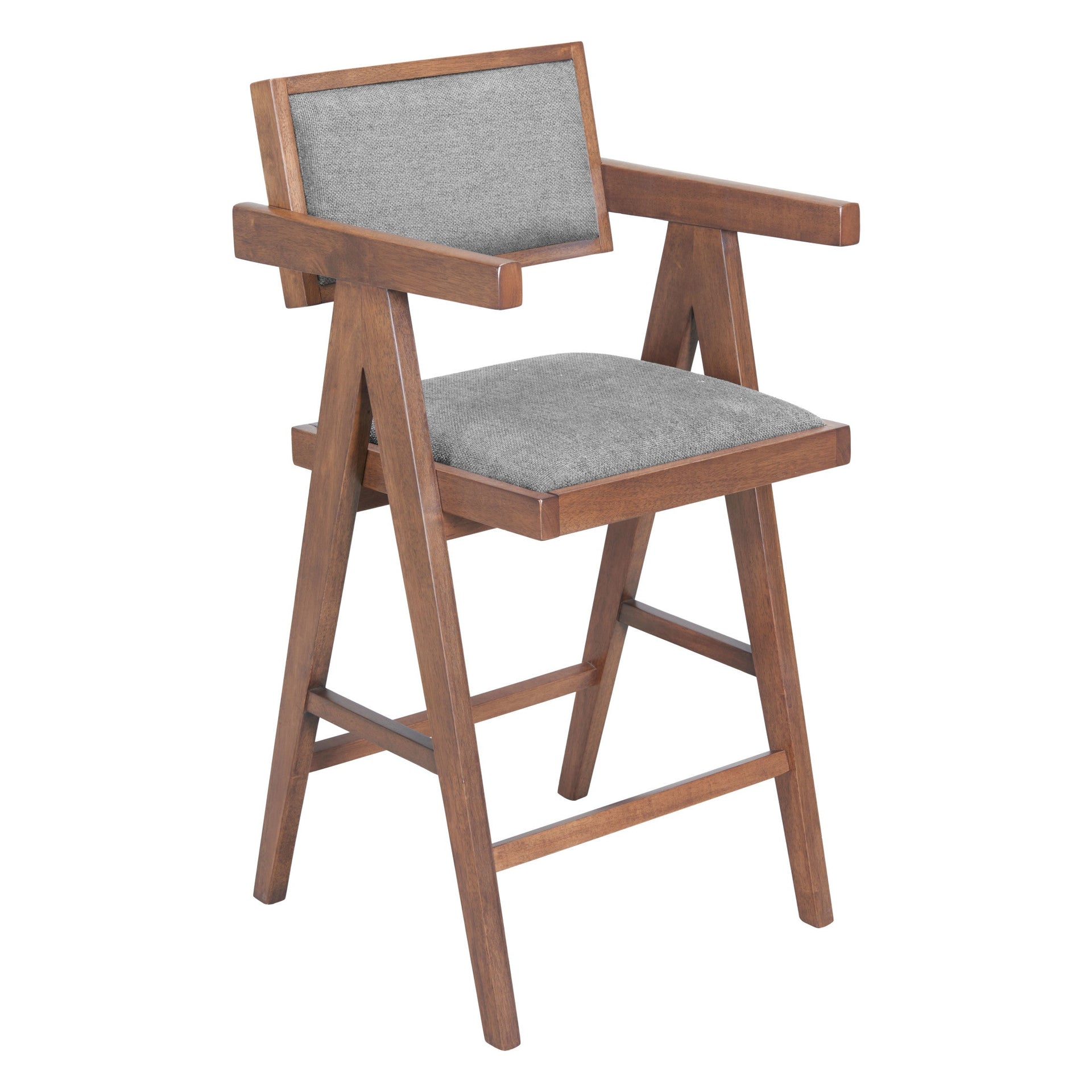 Delhi Counter Stool (Set of 2) Gray & Walnut