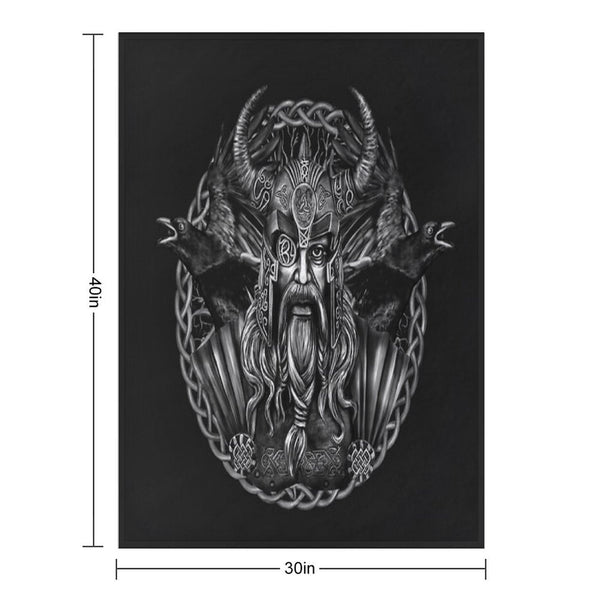 Odin And His Ravens Huginn And Muninn All-season Throw Blanket