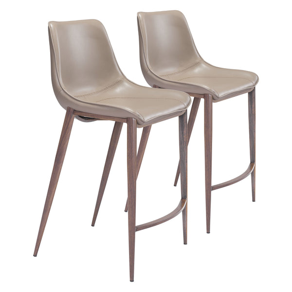 Magnus Counter Stool (Set of 2) Brown & Walnut