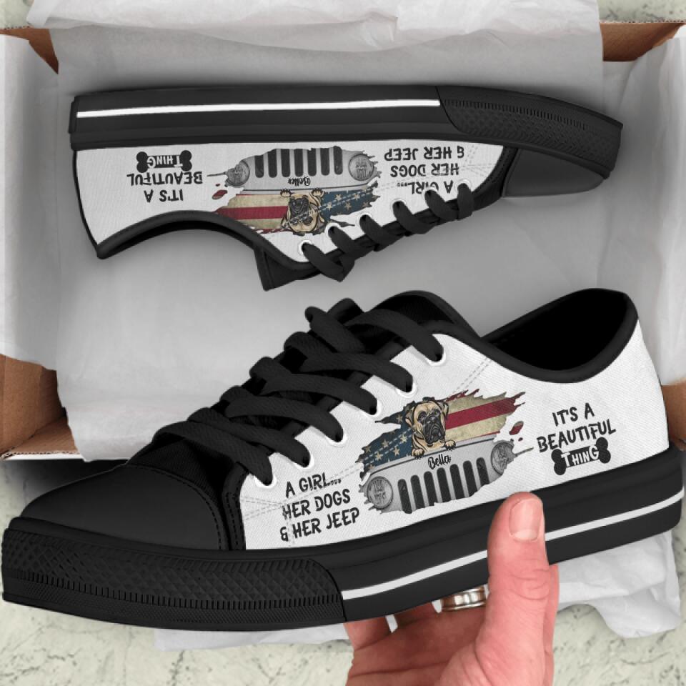 Personalized Dog & Off-road Sneakers - Up to 4 Dogs - Best Gift For Dog Lovers - TV290I