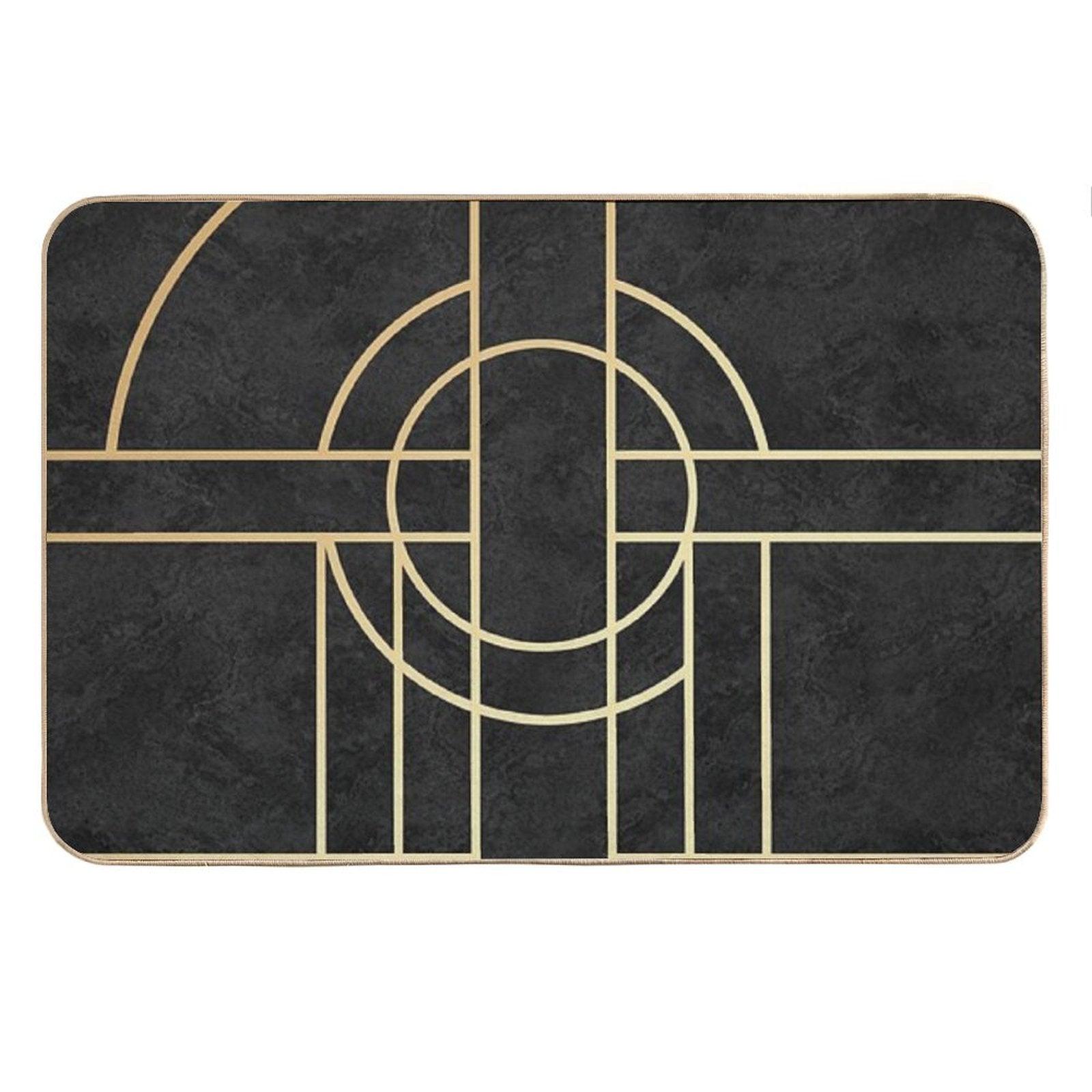 Art Deco Black Marble Bath Mat