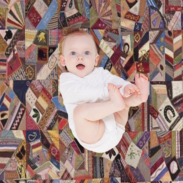 Patches of Joy A Crazy Quilt Design Stitching Together Memories A Crazy Quilt Design Compact Throw Blanket