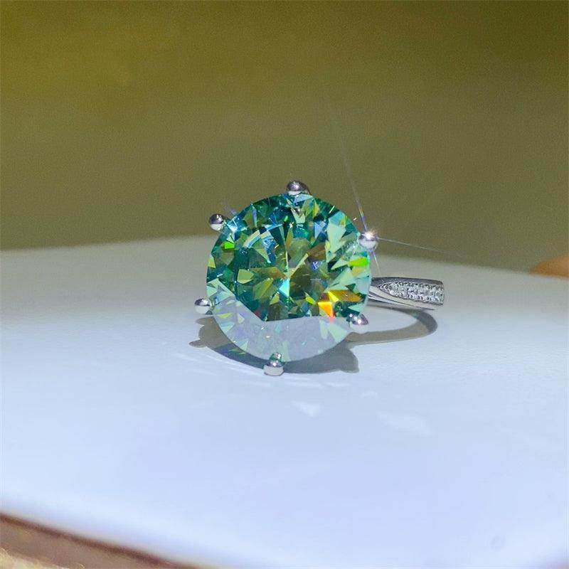 10 Carat Moissanite 925 Sterling Silver Ring for Women