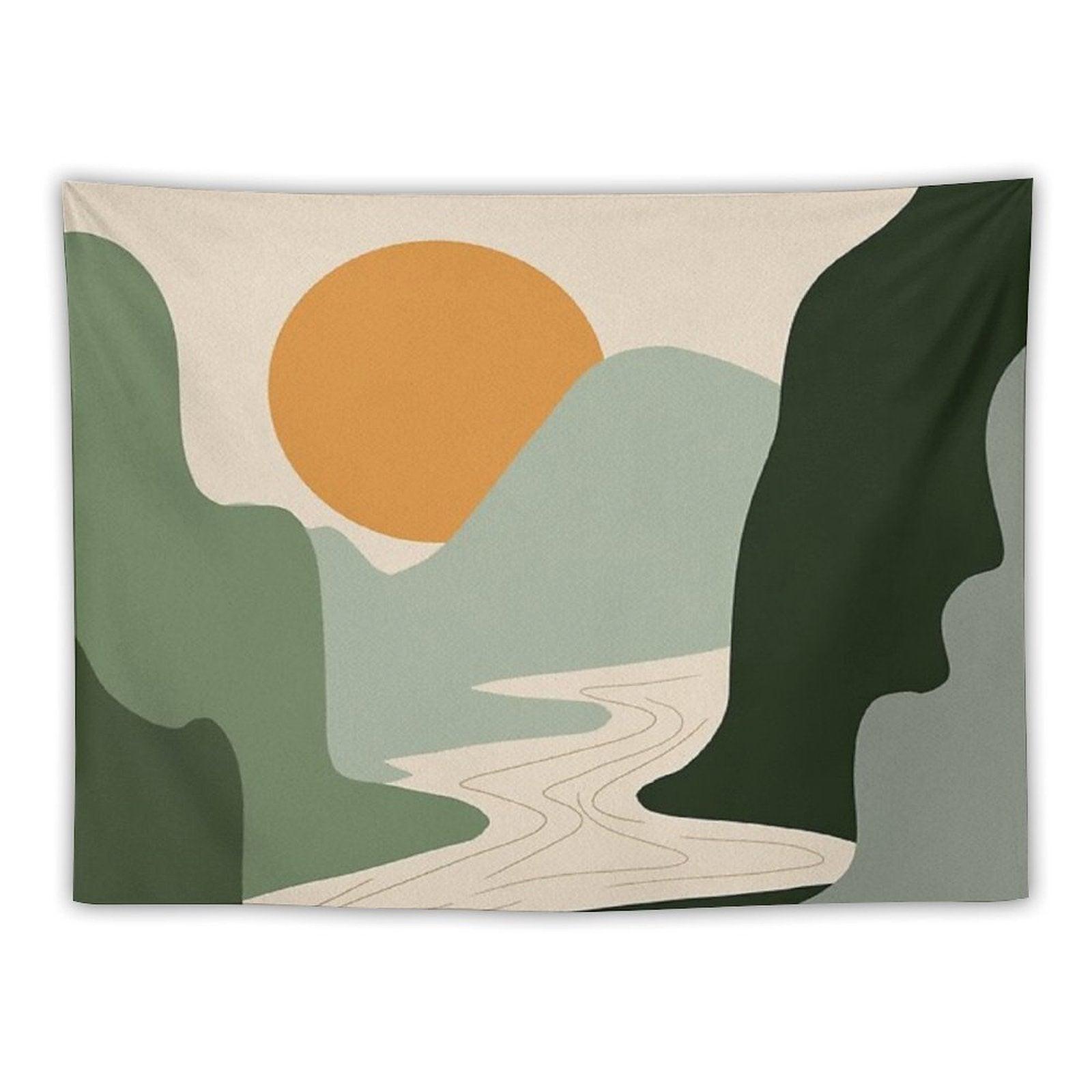 Abstract Sunset Painting 7.2 Tapestry