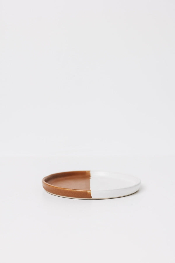 Waylon Appetizer Plate - Brown/White - Set of 6