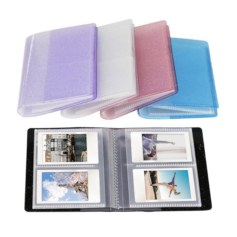 64 Pockets 3 Inch Quicksand Photo Album Mini Instant Picture Storage Organizer Family Scrapbook Albums Family Anniversary Gift For Couple