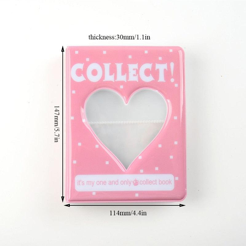 64 Pockets 3 Inches Photo Album Card Holder Receipt Storage Hollow Love Heart Photo Holder Business Card Bag Kpop Photocard Holder Book Polaroid Book Album Gifts For Valentines Day