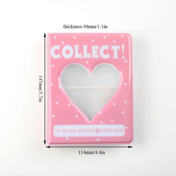 64 Pockets 3 Inches Photo Album Card Holder Receipt Storage Hollow Love Heart Photo Holder Business Card Bag Kpop Photocard Holder Book Polaroid Book Album Gifts For Valentines Day