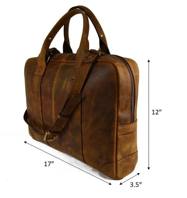Picton Leather Office Bag - Caramel Brown - Gifts for You 'n Me
