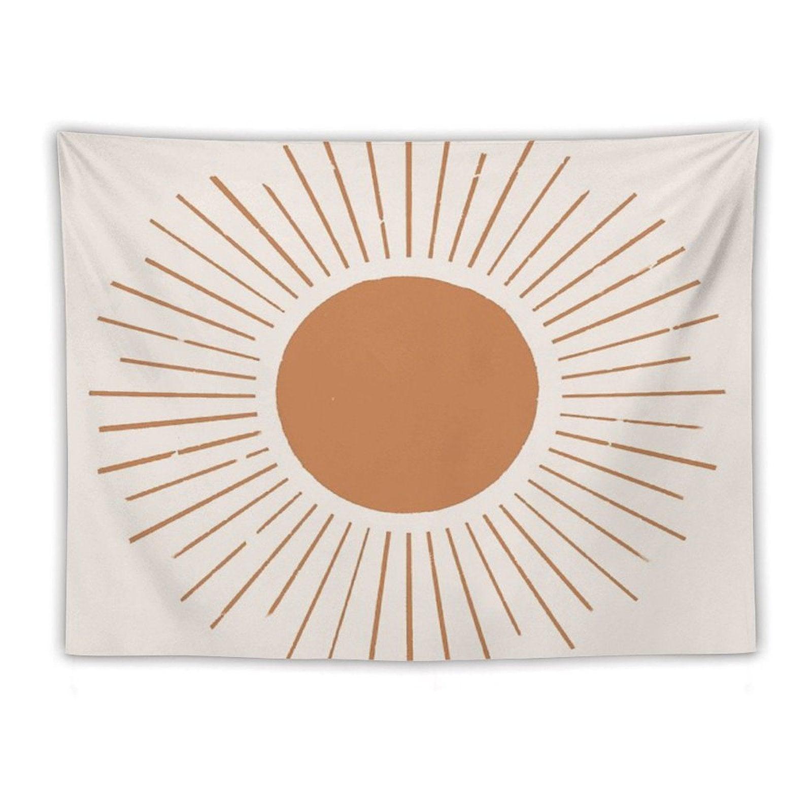Terracotta Boho Sun Rays Tapestry