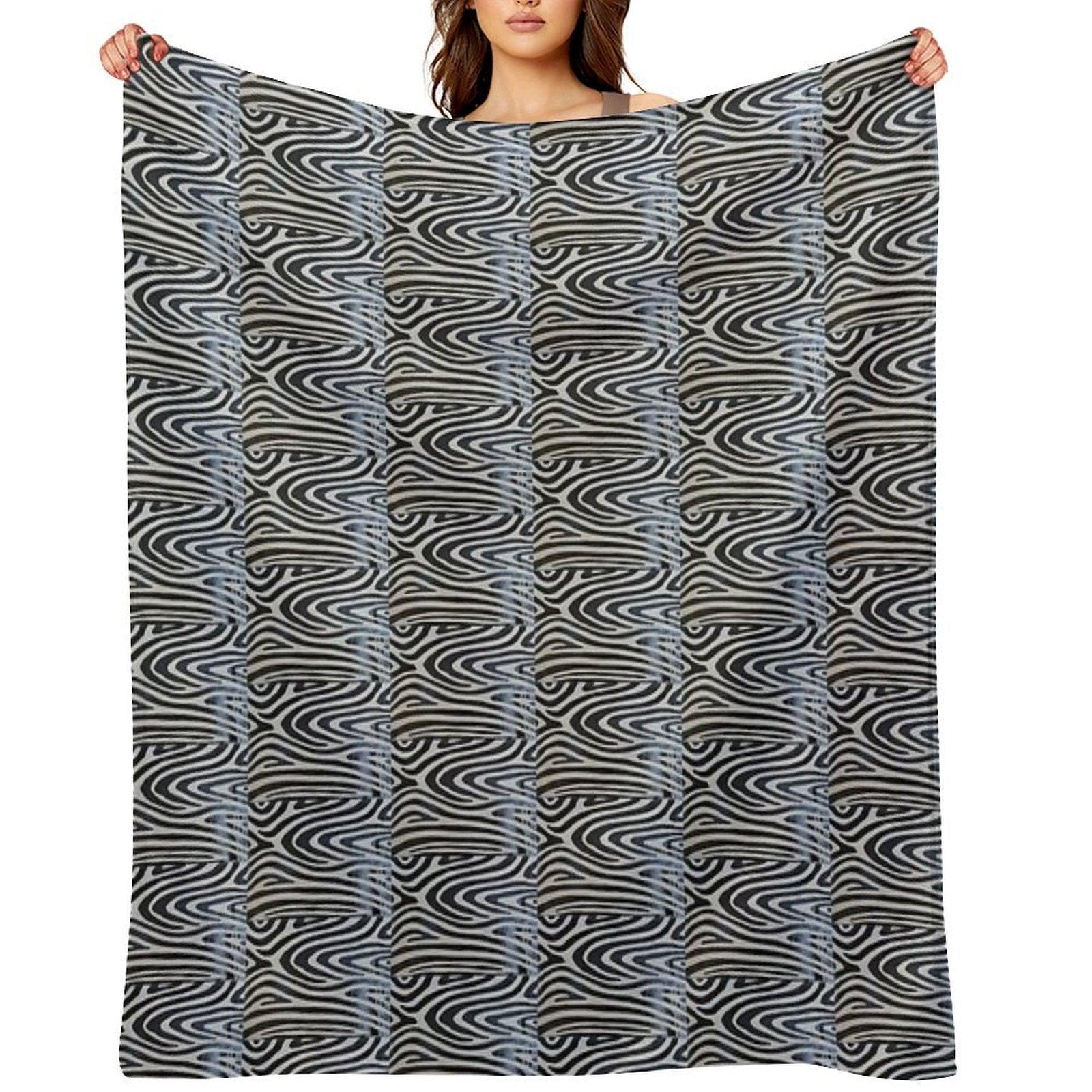 Lovely Zebra Pied Stripes Throw Blanket