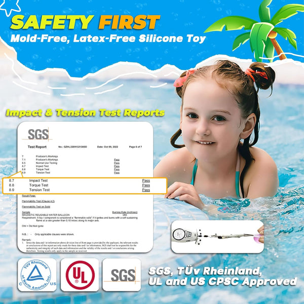 12 PCS Reusable Water Balloons, Refillable Magnetic Water Balls for Outdoor Games, Self Sealing Water Splash Bomb Quick Fill for