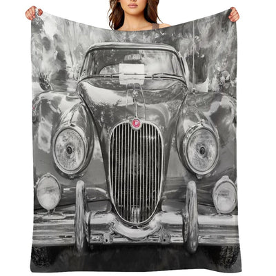 1961 Blue Jaguar XK 150 FHC X101 Gift-ready Throw Blanket