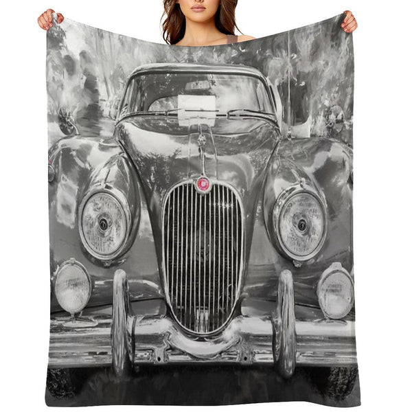 1961 Blue Jaguar XK 150 FHC X101 Gift-ready Throw Blanket