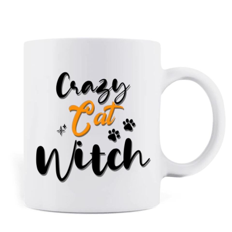 Personalized Witchy Coffee Mug - Up to 3 Pets - Crazy Cat Witch - OCEL9Z