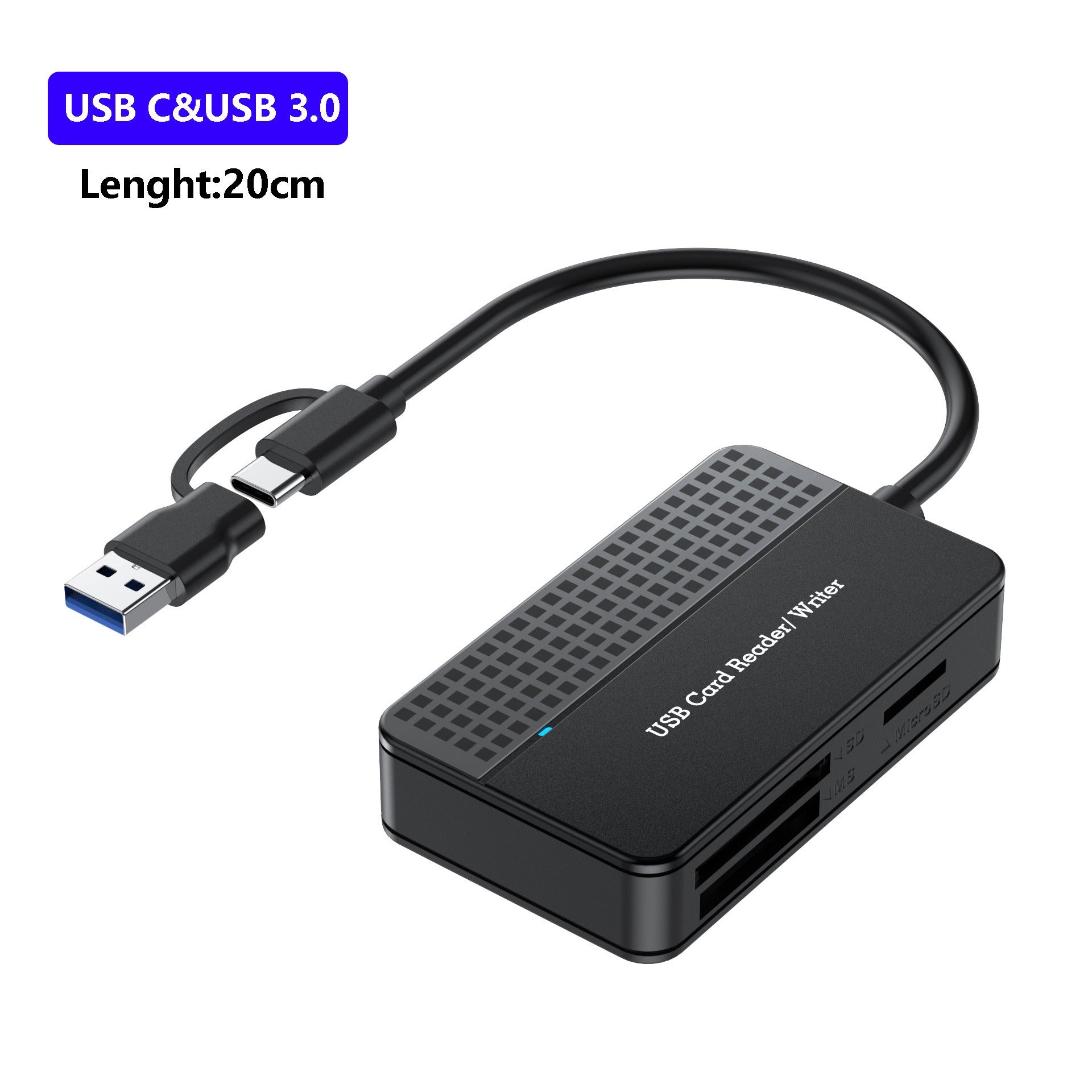 USB 3.0 Four in One USB 3.1 CF SD TF MS Memory Card/DSLR Camera Card Reader Type-c