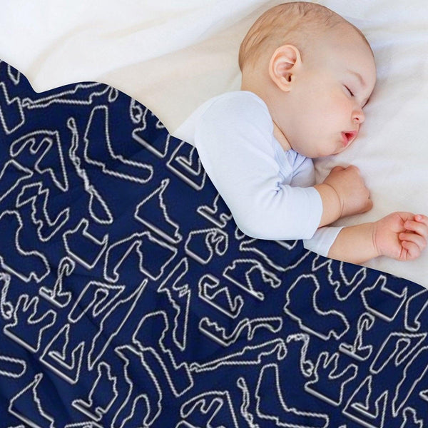 F1 Tracks 2023 (Dark Blue) Throw Blanket