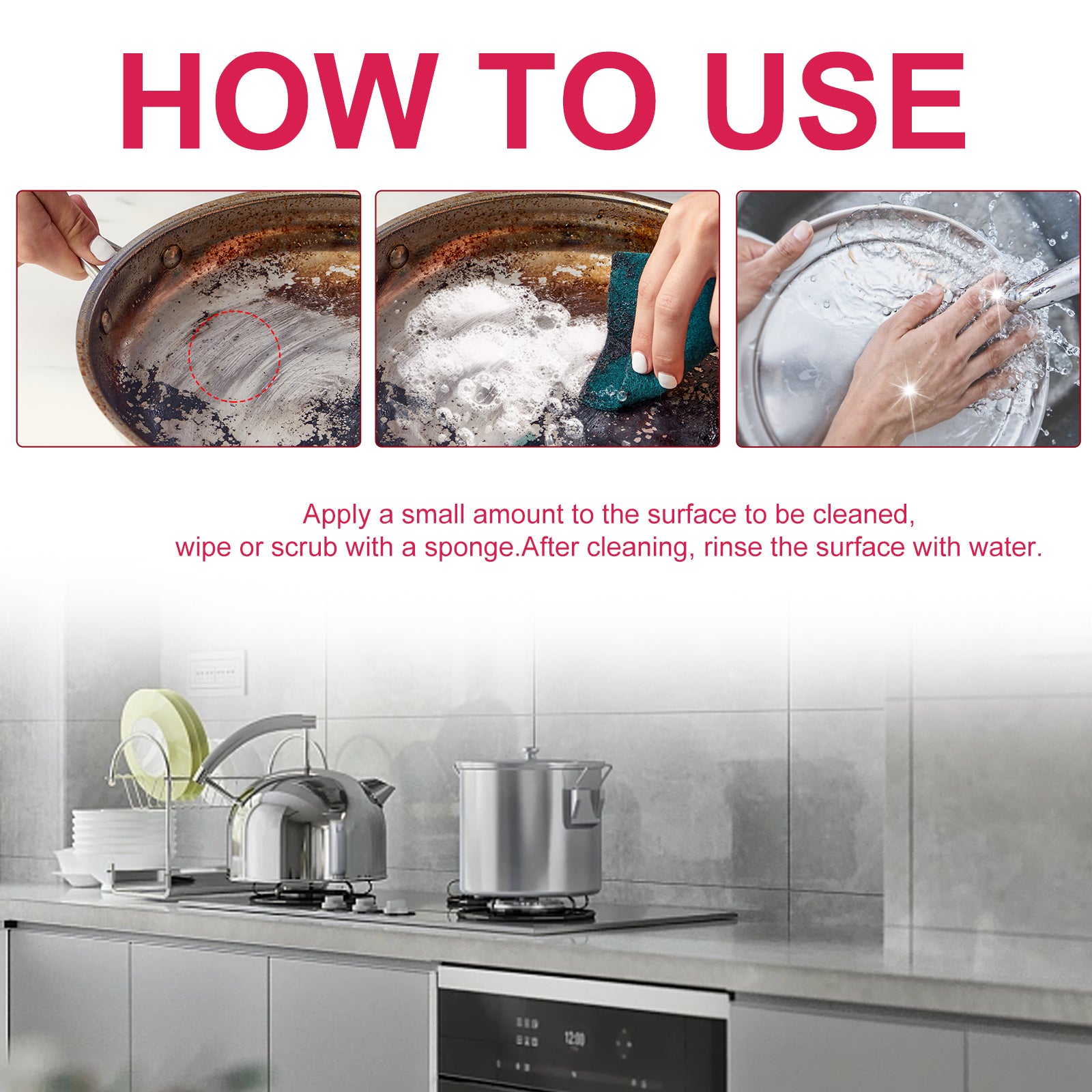 Multifunctional Cleaning Cream, Kitchen Stove Hood Pot Bottom Wash Basin Dirt Oil Cleaning Cream