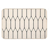 Long Honeycomb Minimalist Geometric Pattern in Black And Almond Cream Bath Mat