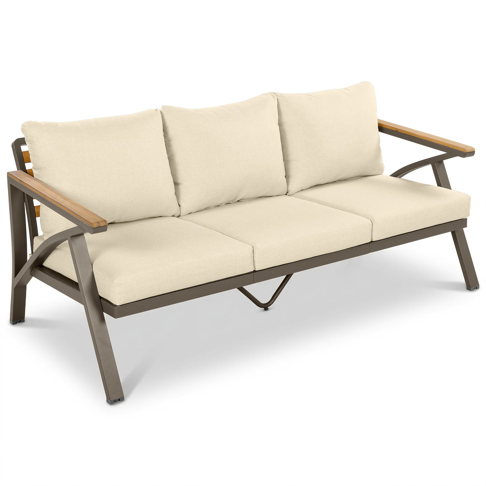 6-Piece Acacia Wood Outdoor Patio Conversation Set with Coffee Table