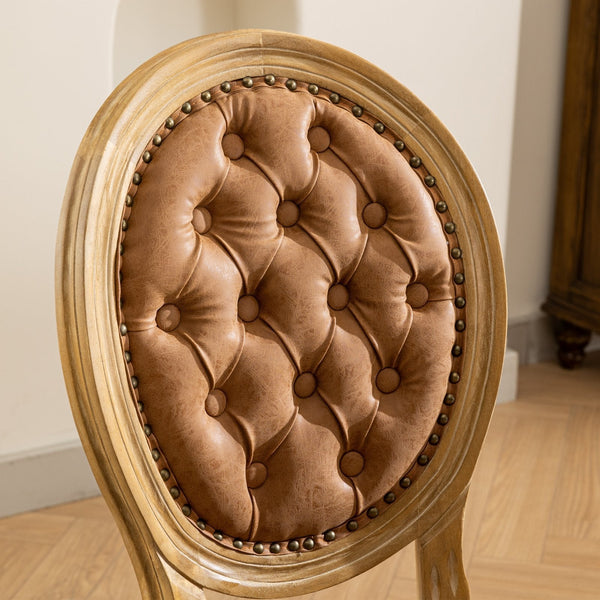 Set of 2 French Style Solid Wood Antique Dining Chairs BLAKHOM