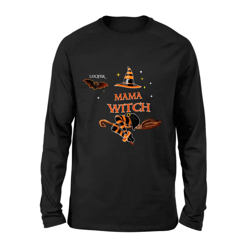 Personalized Halloween Bat T-shirt/Hoodie/Sweatshirt/Long Sleeve - Up to 6 Bats - Best Gift For Halloween Day, Mother/Grandmother - Mama Witch - 80H9EN