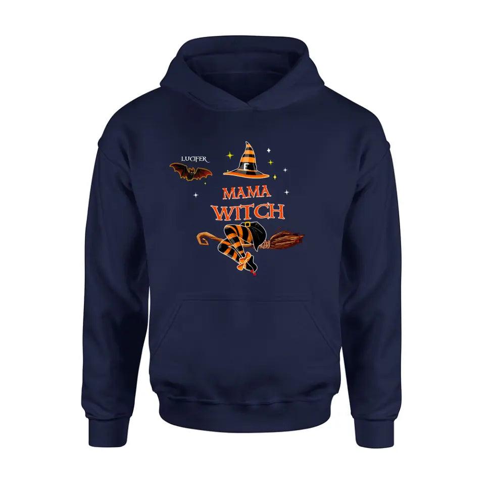 Personalized Halloween Bat T-shirt/Hoodie/Sweatshirt/Long Sleeve - Up to 6 Bats - Best Gift For Halloween Day, Mother/Grandmother - Mama Witch - 80H9EN