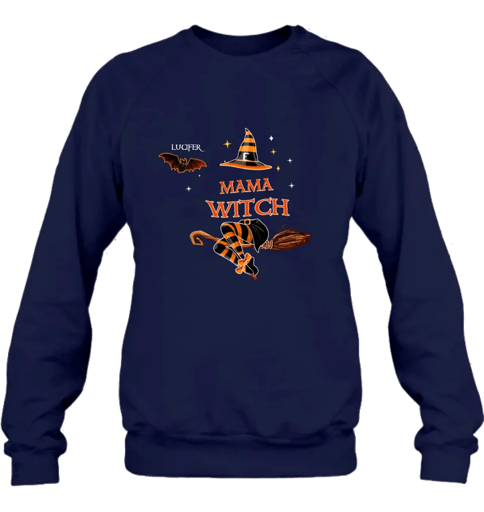 Personalized Halloween Bat T-shirt/Hoodie/Sweatshirt/Long Sleeve - Up to 6 Bats - Best Gift For Halloween Day, Mother/Grandmother - Mama Witch - 80H9EN