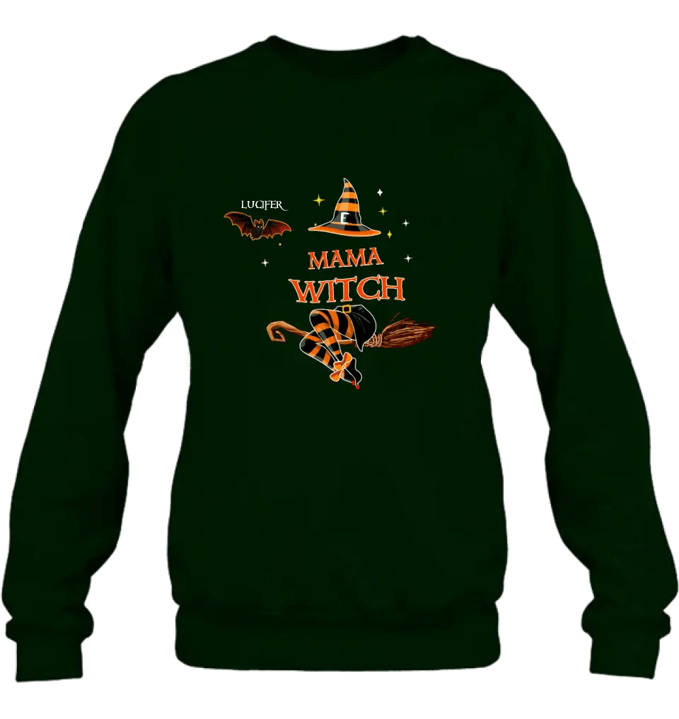 Personalized Halloween Bat T-shirt/Hoodie/Sweatshirt/Long Sleeve - Up to 6 Bats - Best Gift For Halloween Day, Mother/Grandmother - Mama Witch - 80H9EN