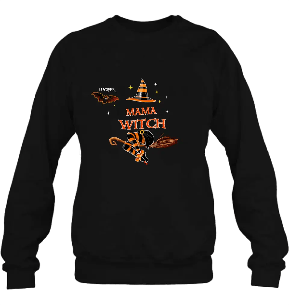 Personalized Halloween Bat T-shirt/Hoodie/Sweatshirt/Long Sleeve - Up to 6 Bats - Best Gift For Halloween Day, Mother/Grandmother - Mama Witch - 80H9EN