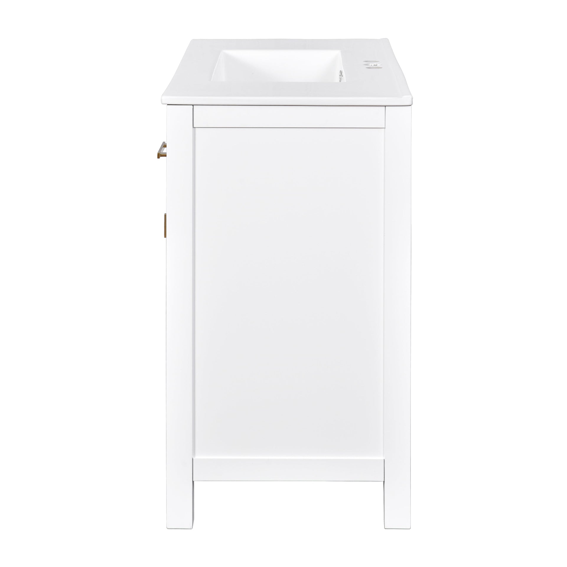 Modern Freestanding Bathroom Vanity Set with Drawers & Storage Cabinet, Solid Wood Frame