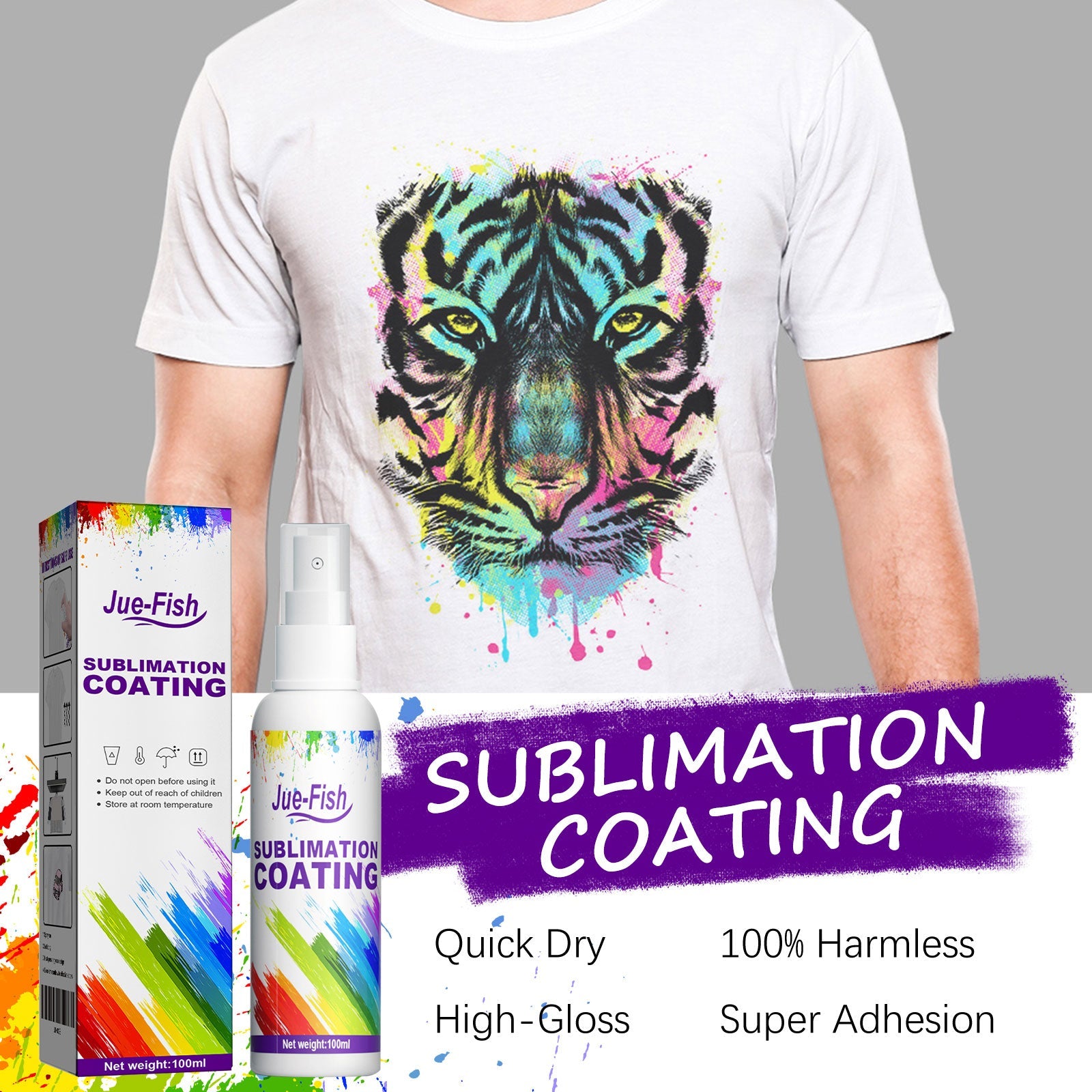 Sublimation Coating Spray Clothing Hot Drawing Heat Transfer Printing Wear-Resistant Stain Resistant Multi-Purpose Adhesion