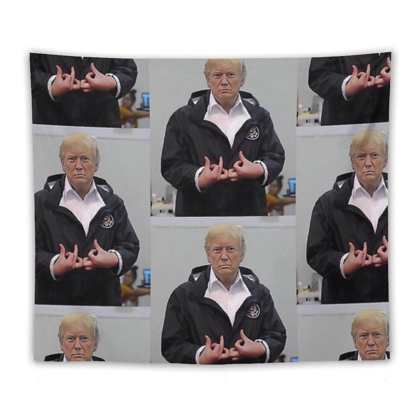 Donald Trump Suwoo Gang Sign Tapestry