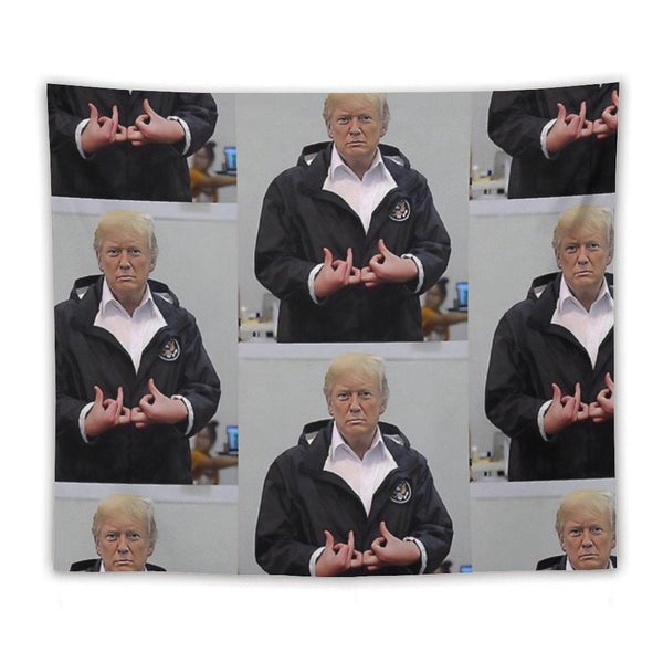 Donald Trump Suwoo Gang Sign Tapestry