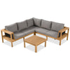 4 Pieces Outdoor Acacia Wood Sofa Set